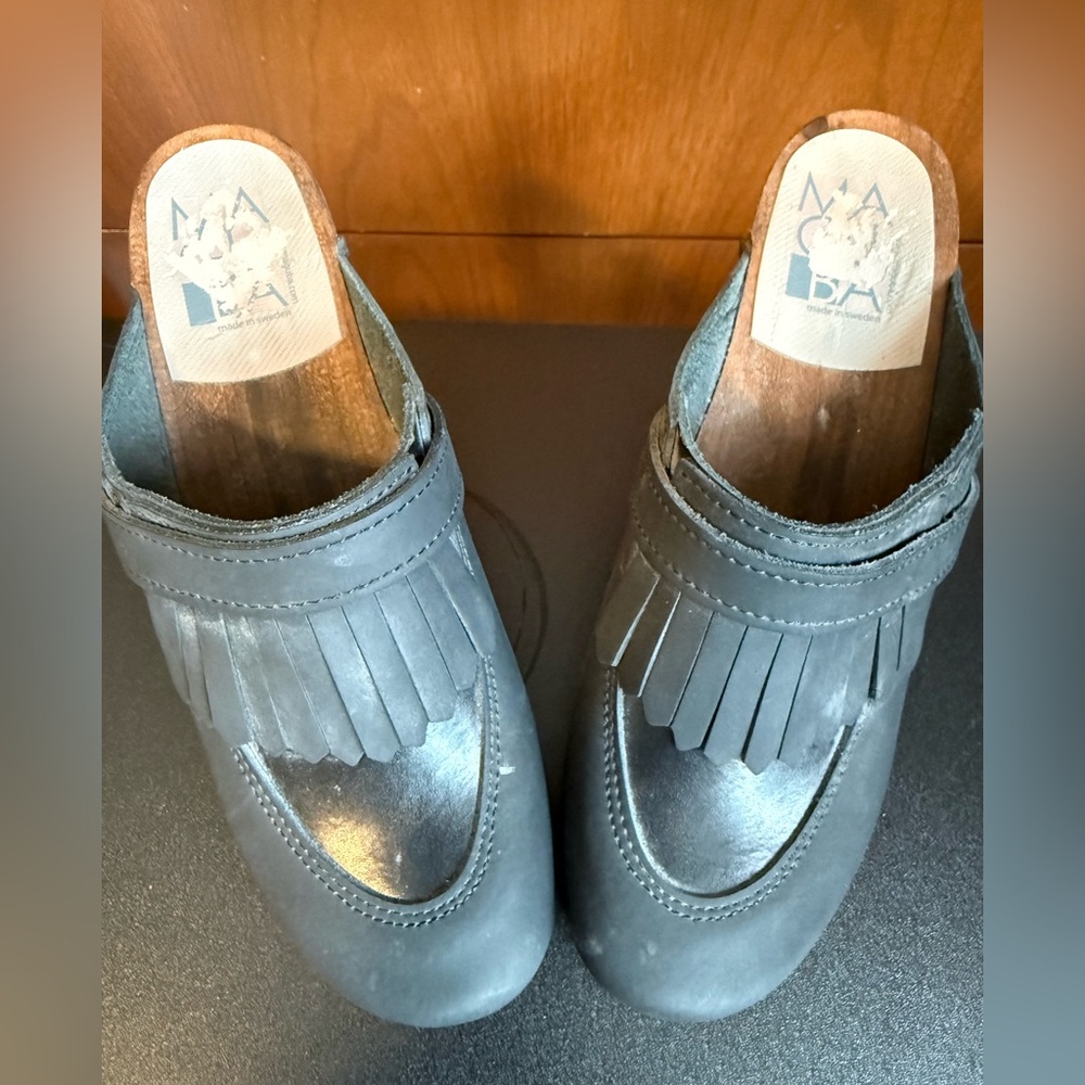 Maguba Fringed Leather Clogs